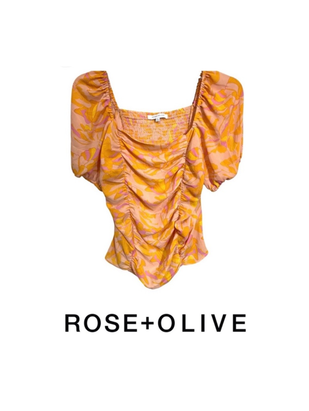 Rose & Olive Vibrant Orange and Pink Blouse